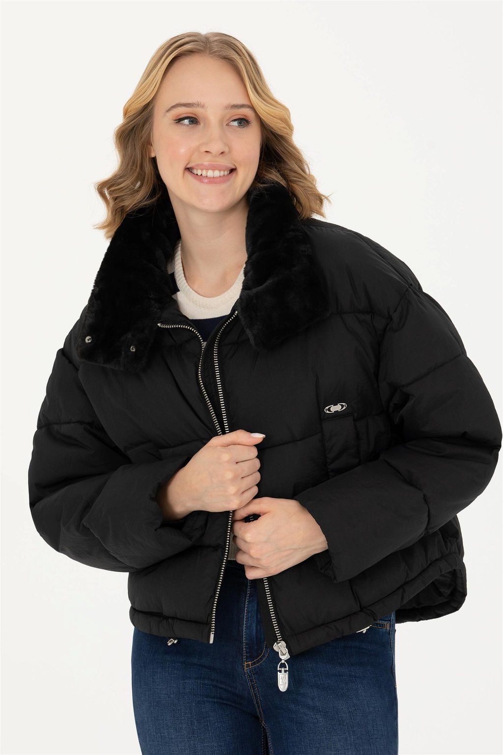 U. S. Polo Assn Женское черное пальто - U.s. polo assn фото 8