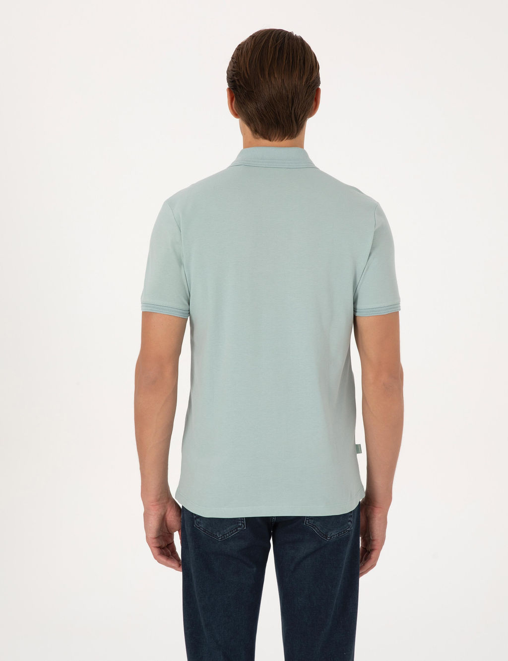 Koyu Mint Slim Fit %100 Pamuk K_vr_lmaz Polo Yaka Basic Ti__rt
