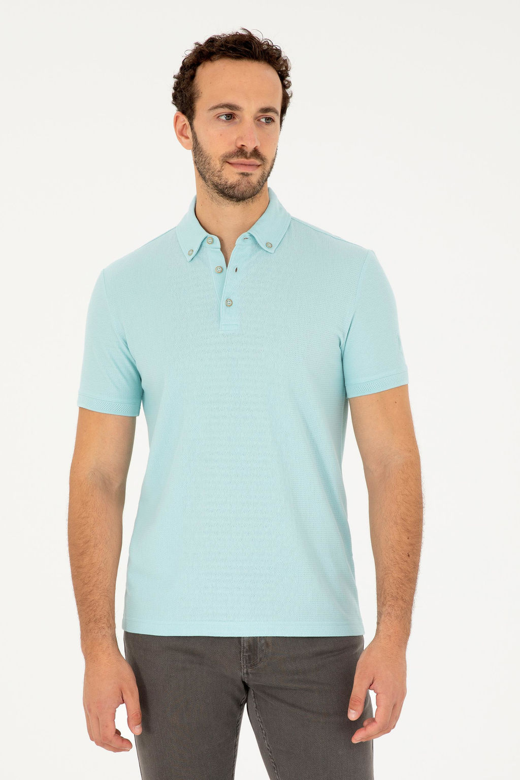 Мужская футболка водно-зеленого цвета Неожиданная скидка в корзине