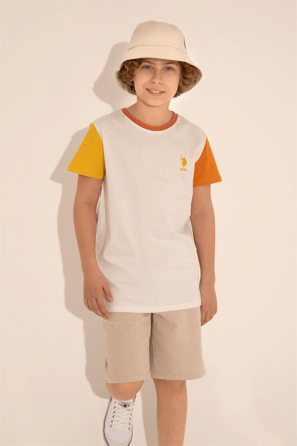 Футболка цвета экрю для мальчика - U.s. polo assn фото 7