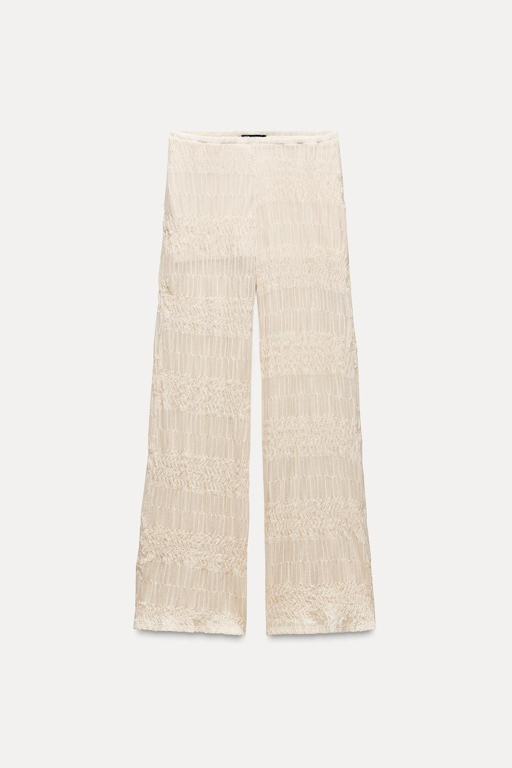 TEXTURED WIDE-LEG TROUSERS - Zara фото 2