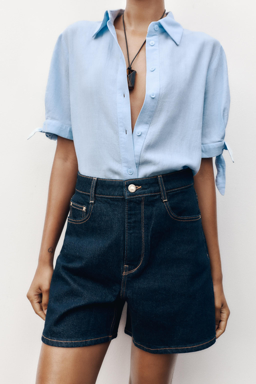 Z1975 MOM-FIT HIGH-WAIST SHORTS - Zara фото 4