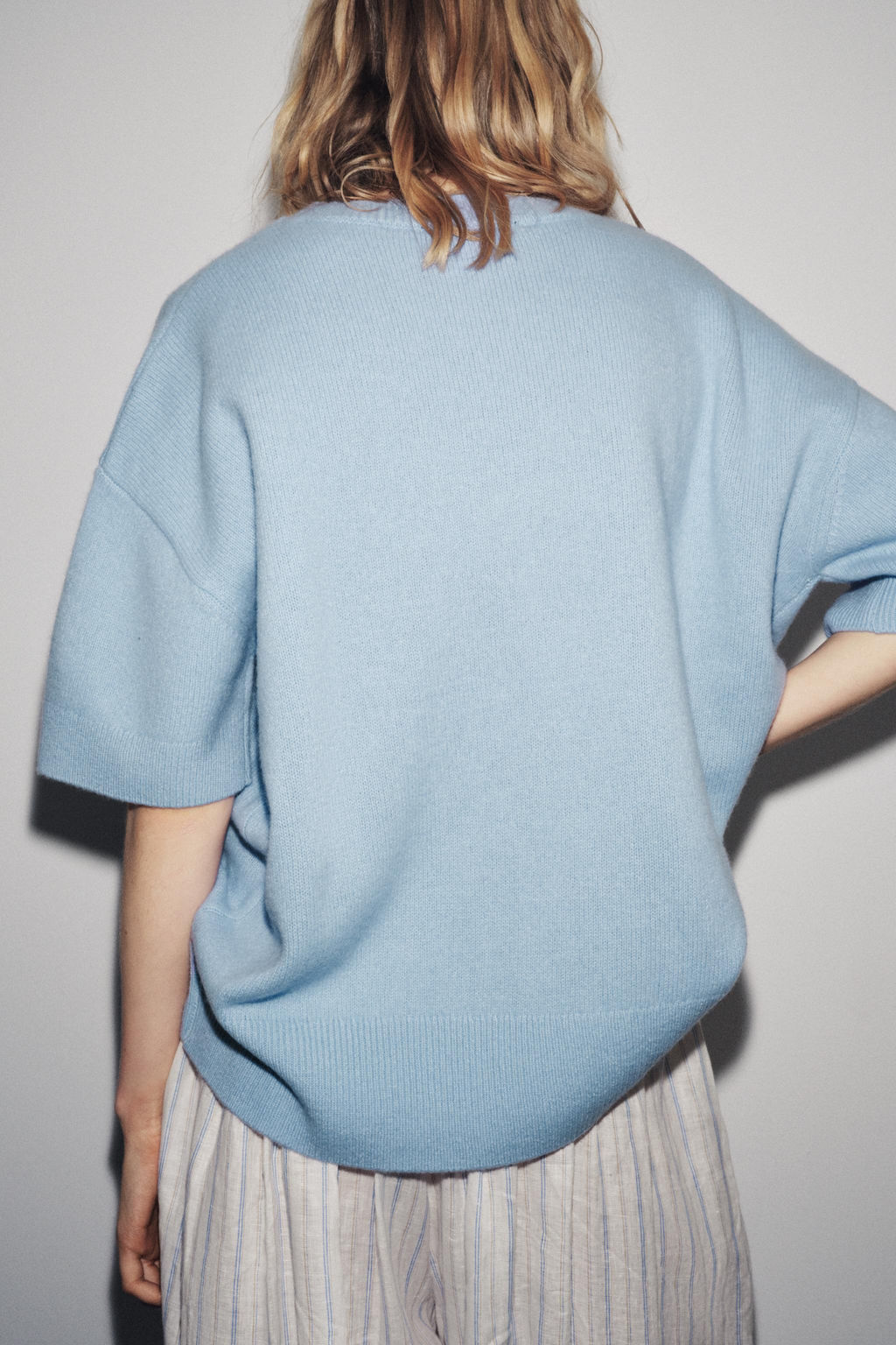 100% WOOL SHORT SLEEVE BASIC KNIT JUMPER - Zara фото 2