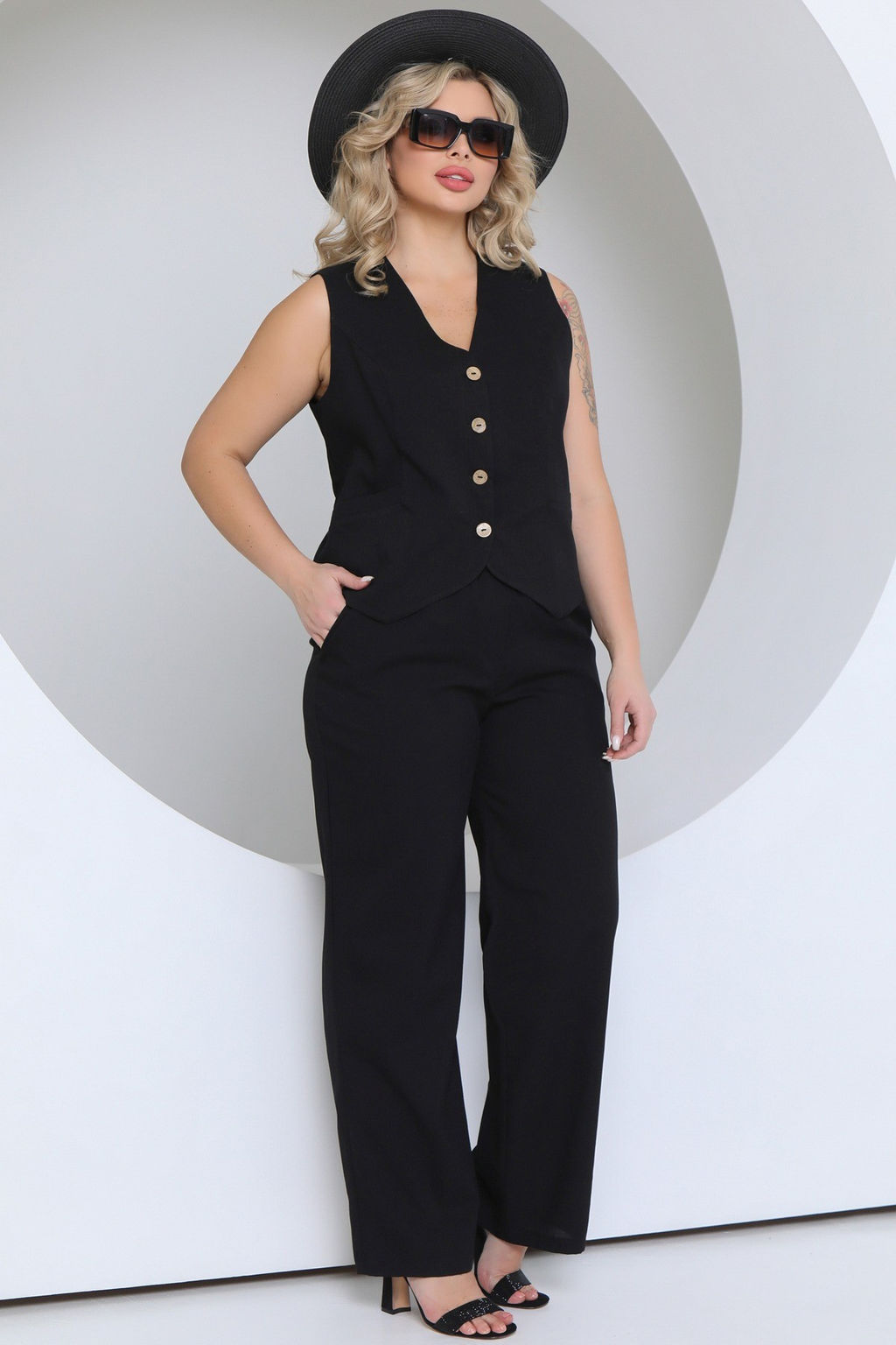 Жилет П-2228/2 Цвет:черный - Леди агата фото 8