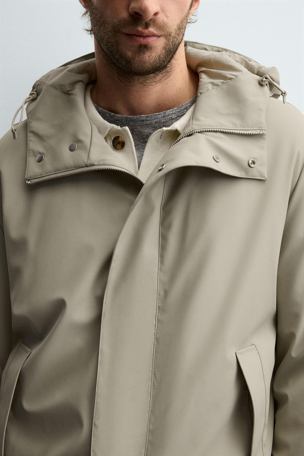 RUBBERISED EFFECT PARKA WITH HOODIE - Zara фото 5