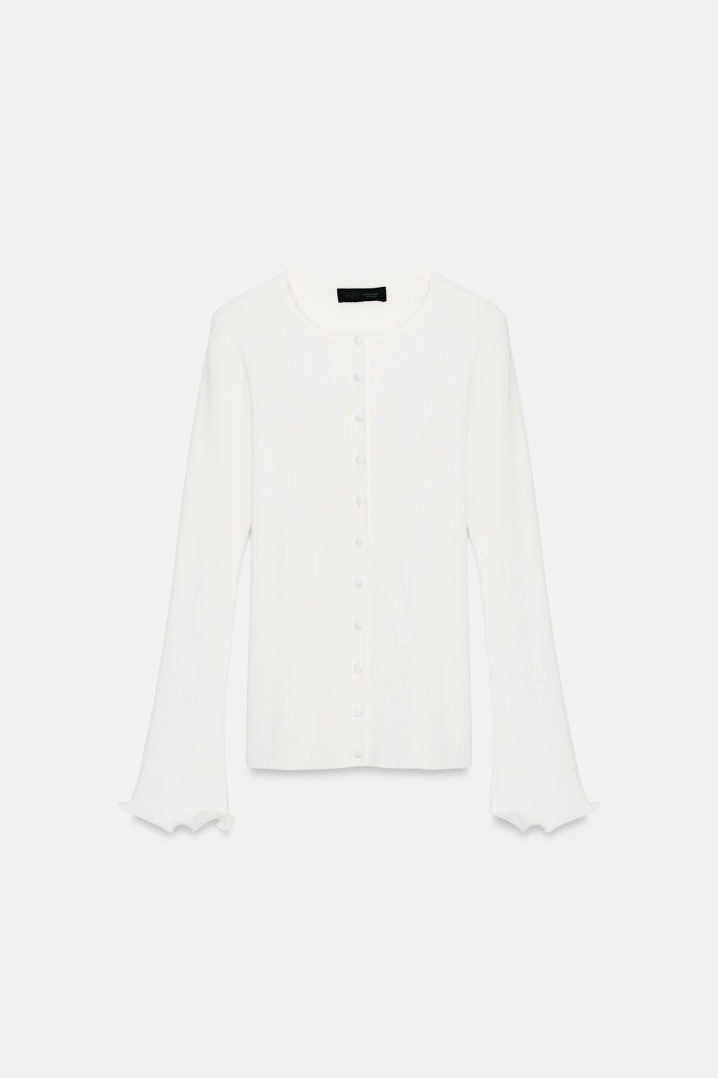 CHAQUETA PUNTO RIB ACABADO ONDULADO / Blanco - Zara фото 3