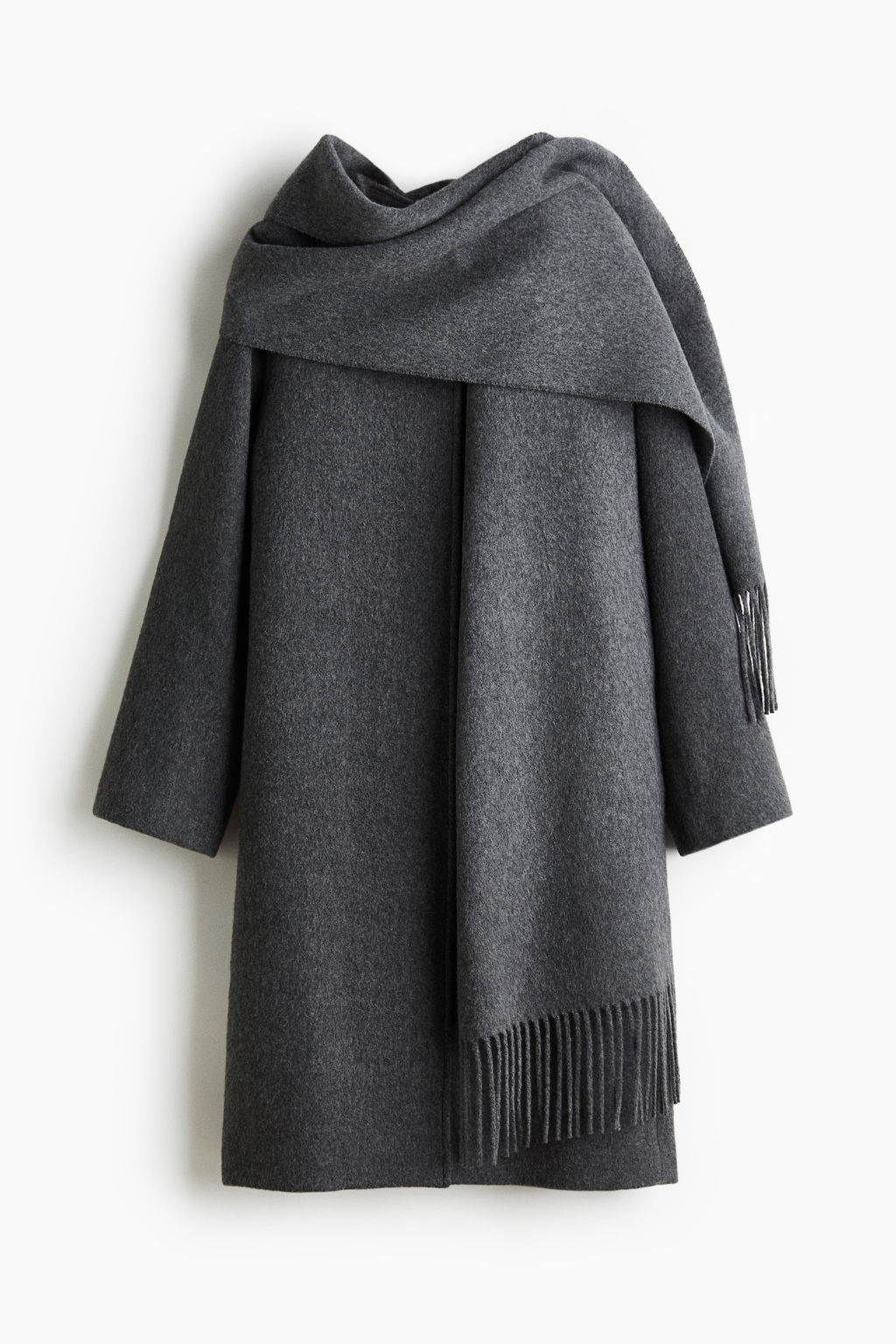 Abrigo en mezcla de lana con cuello tipo bufanda - H&m фото 2
