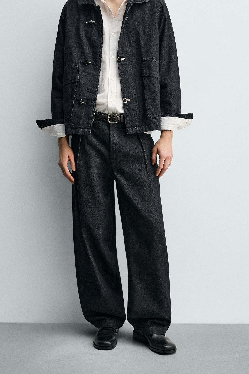 BARREL FIT DENIM CHINO TROUSERS - Zara фото 12