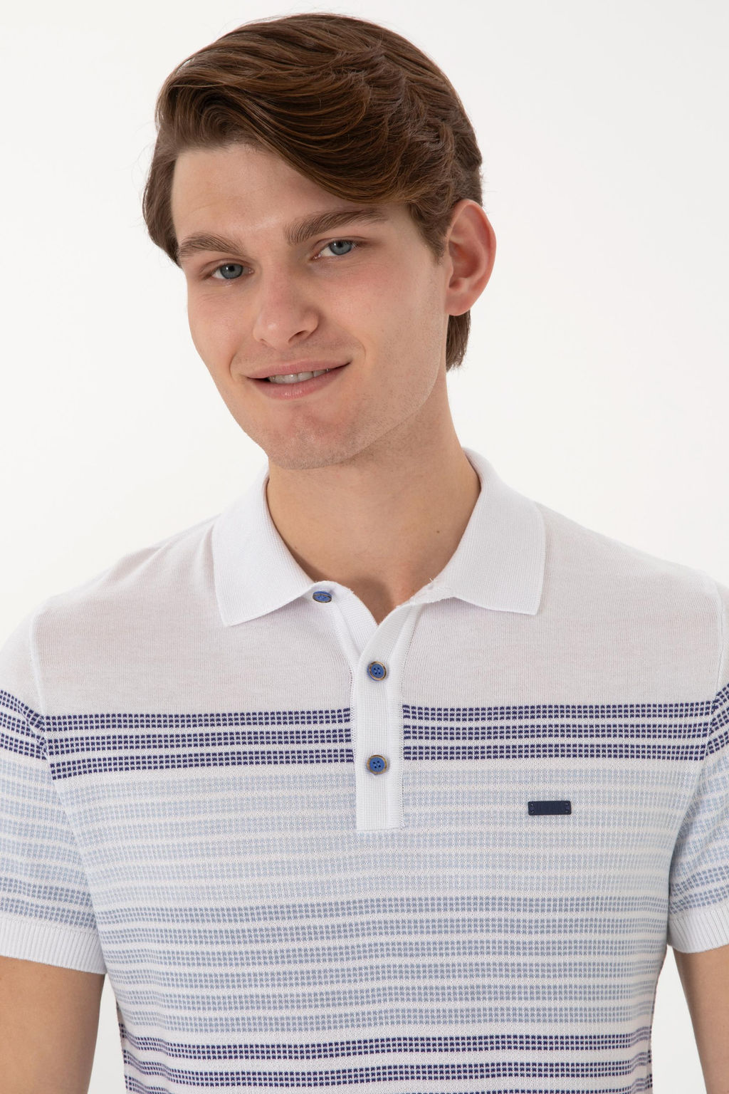 Erkek Slim Fit Polo Yaka _ndigo Ti__rt - U.s. polo assn фото 2