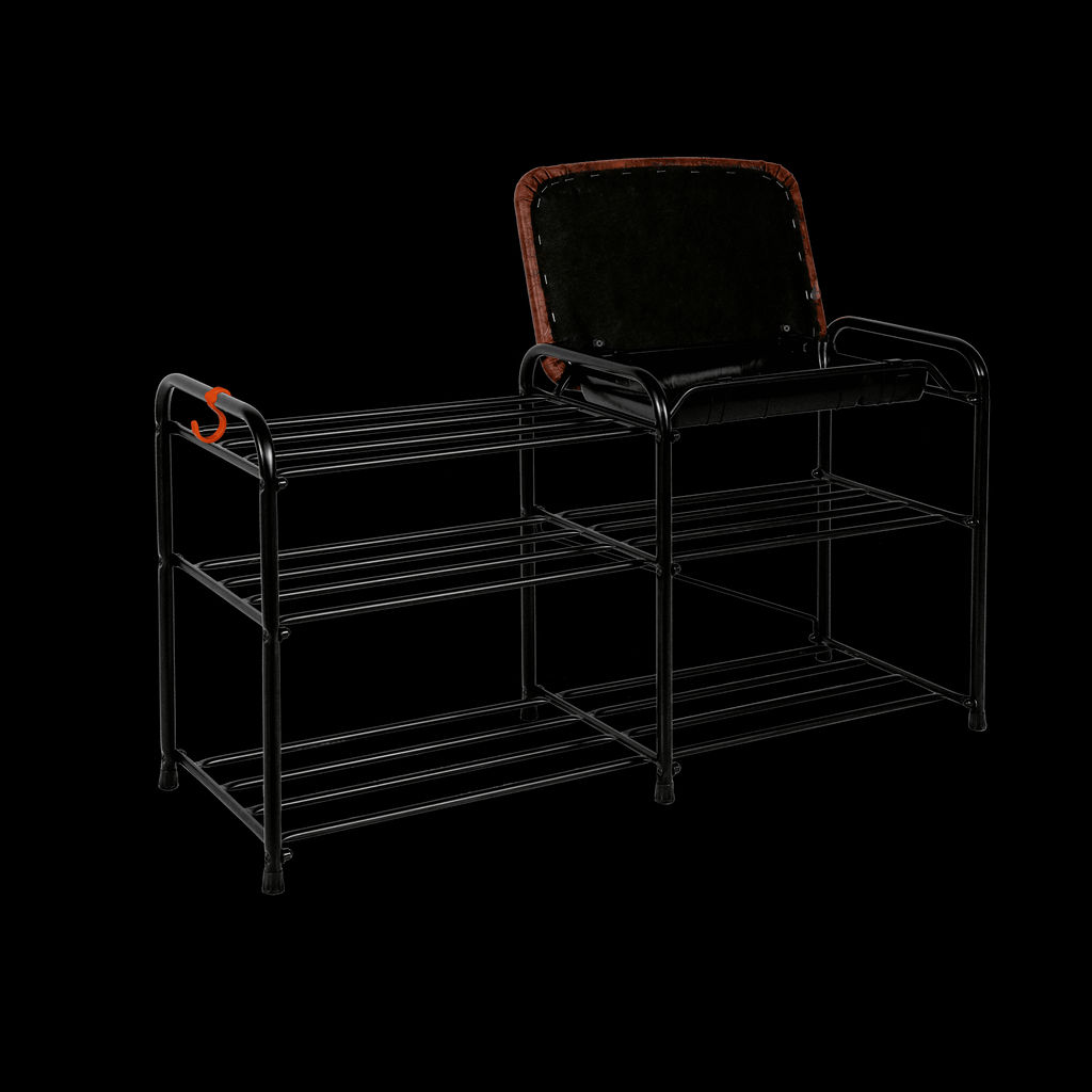 Полка для обуви "Альфа 33" с сиденьем и ящиком , арт. ПДОА33СЯ