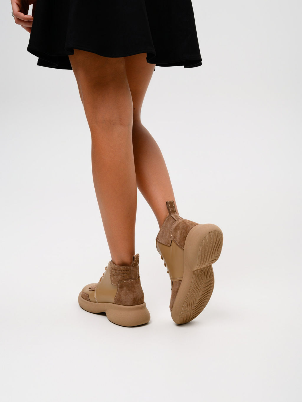 Ботинки 305.927ka.Круассан+коричневый капучино замша/шерсть