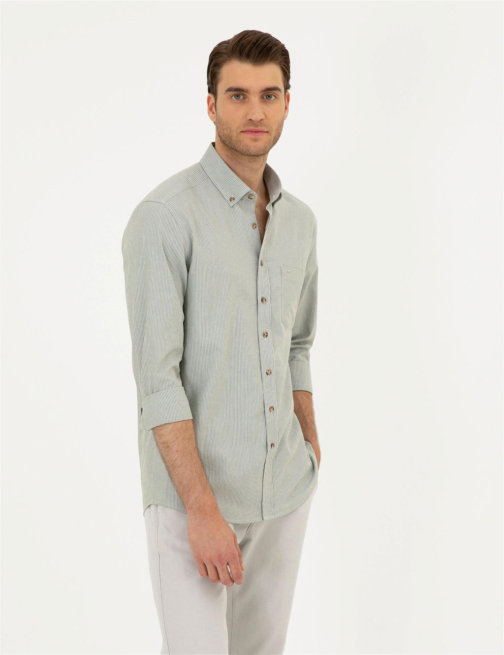 Haki Regular Fit Uzun Kollu G_mlek