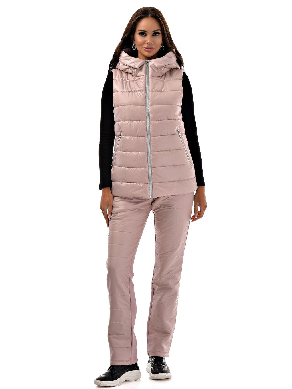 Утепленный жилет с капюшоном на молнии - А+б коллекция фото 2