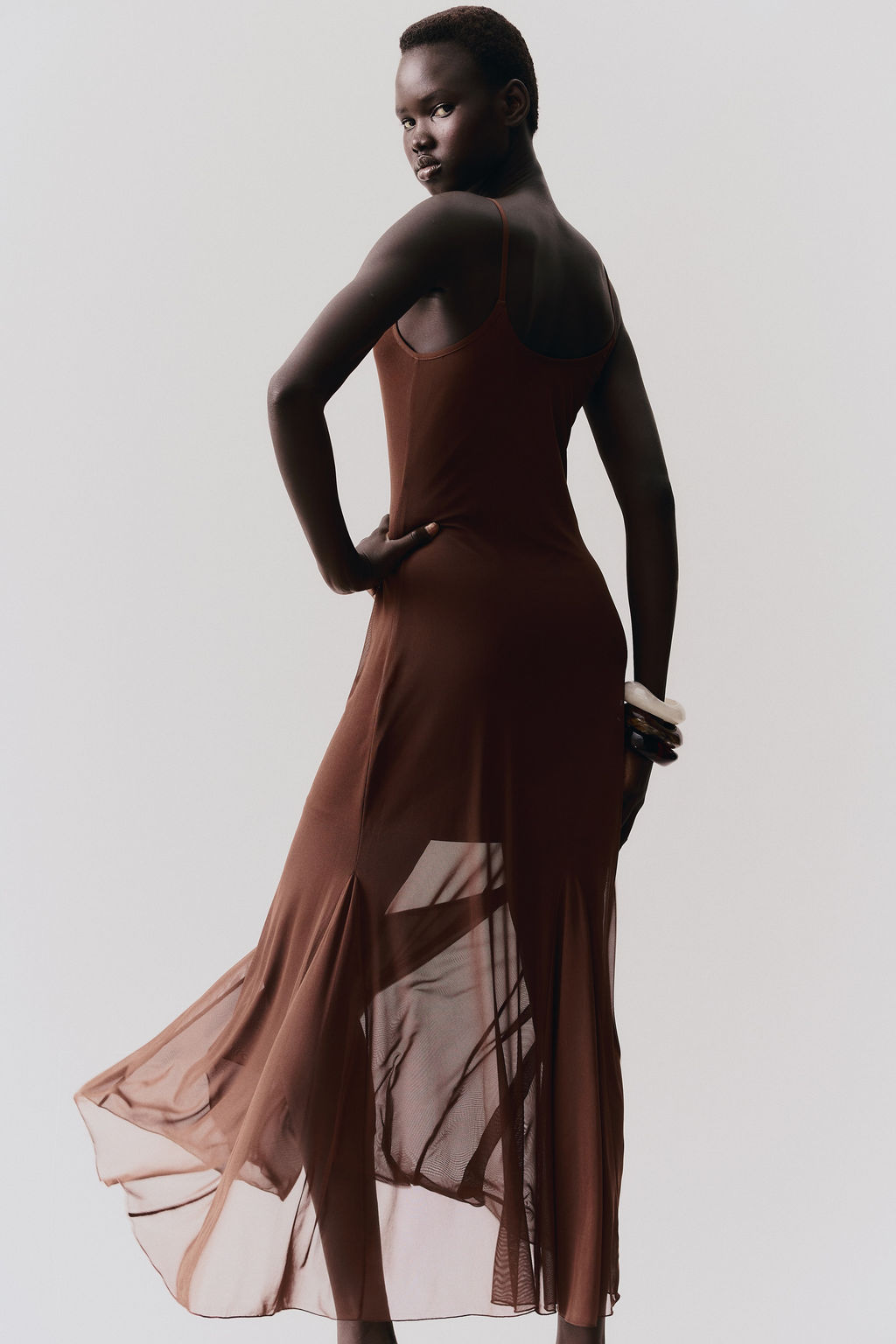 Vestido de malla con tirantes finos - H&m фото 3