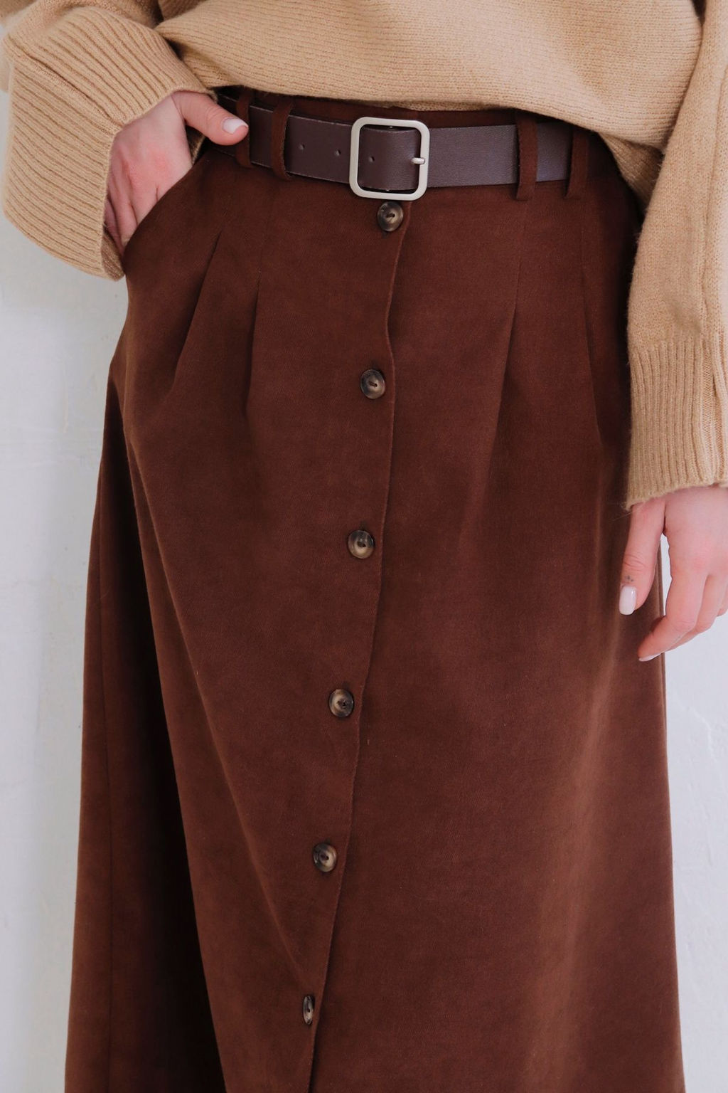 Юбка на пуговицах длины миди - Martichelli фото 2
