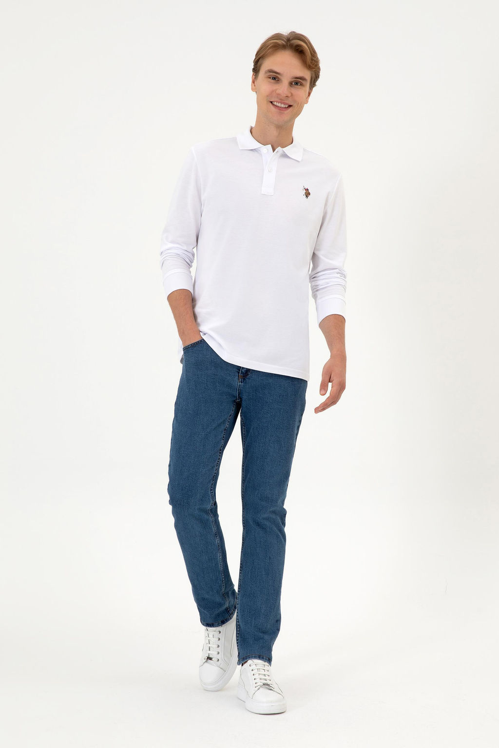 Erkek Regular Fit Polo Yaka Beyaz Basic Sweatshirt Sepette S_rpriz _ndirim - U.s. polo assn фото 4