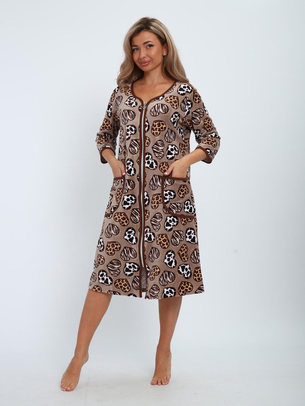 Халат велюровый на молнии (941-6) - Плиона фото 19