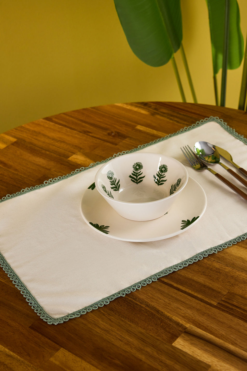 4lu Boho Cicek Desenli Pasta Tabag? Seti 19 cm TPHAW26TBK00004 - Trendyolmilla фото 2