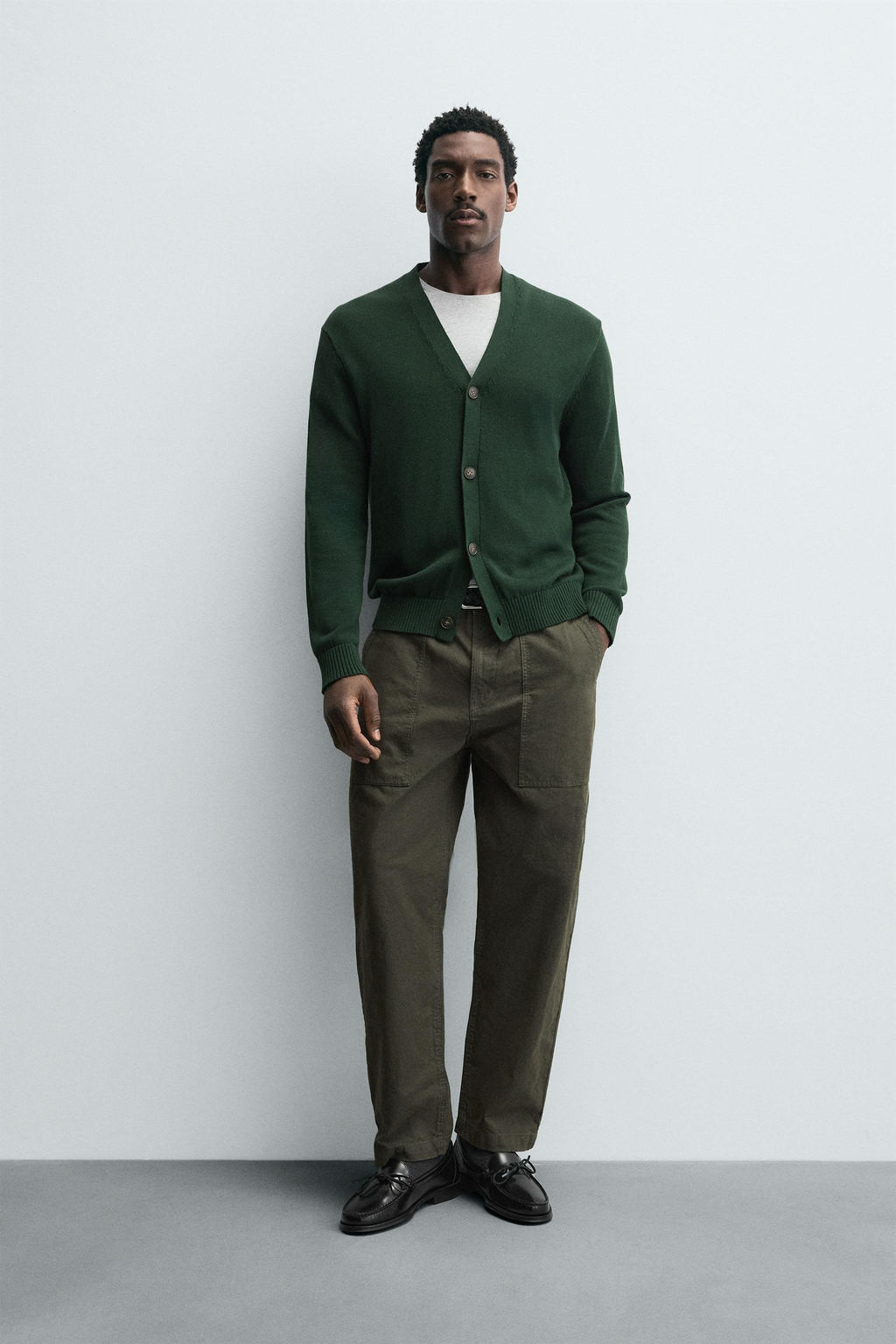 WASHED STRAIGHT-LEG TROUSERS