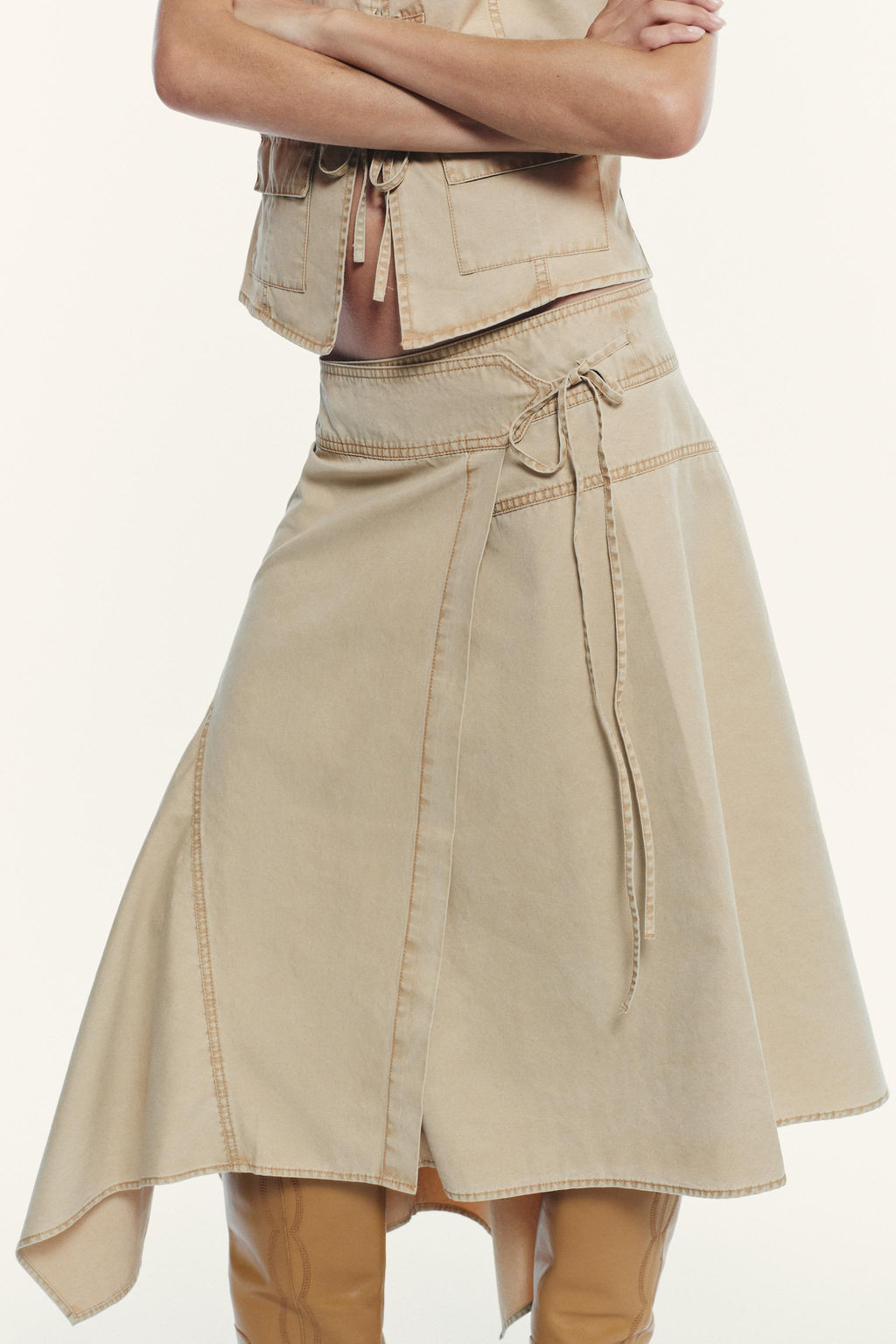 ASYMMETRIC SARONG SKIRT - Zara фото 2
