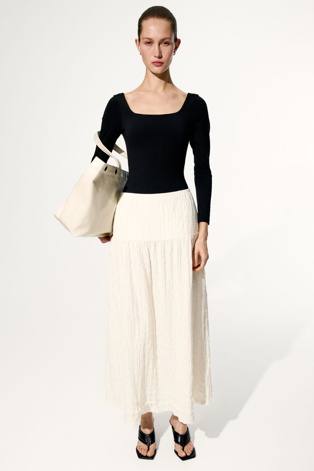 Falda midi en punto texturizado - H&m фото 5