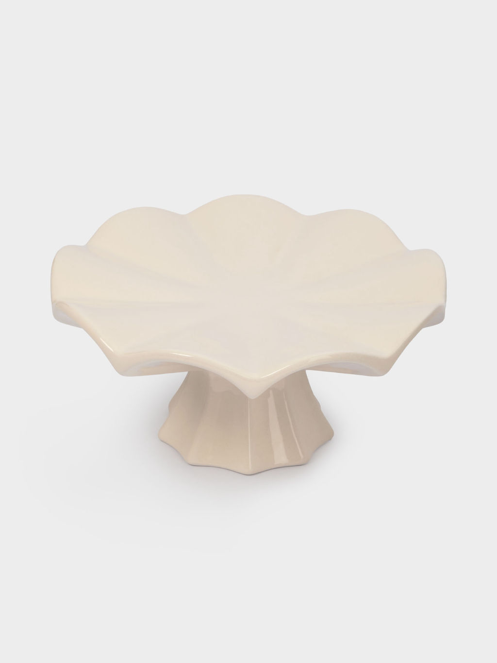 Ваза для фруктов, 24х11 см, на ножке, керамика, молочная, Волнистый край, Zephyr - Anna lafarg фото 3