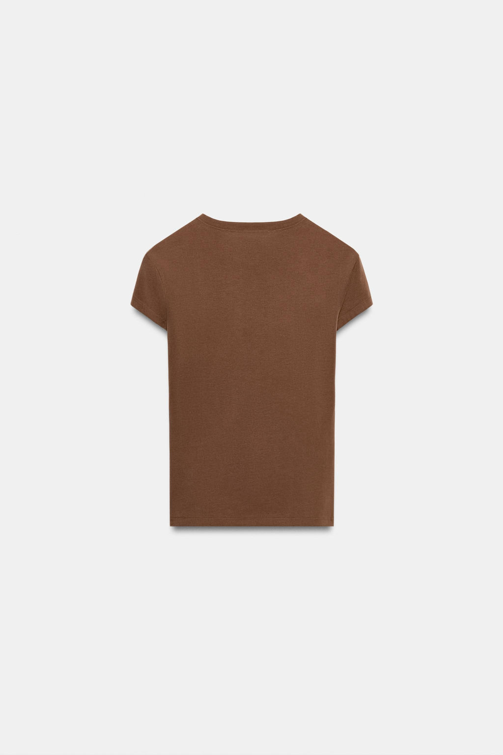 CAMISETA ENTALLADA MANGA CORTA / Marr?n
