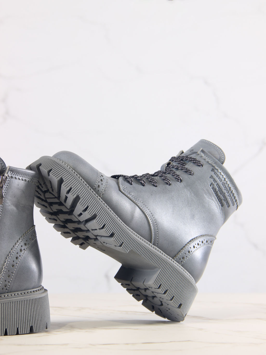 Ботинки 319.taskanagr.Вакса серая/шерсть