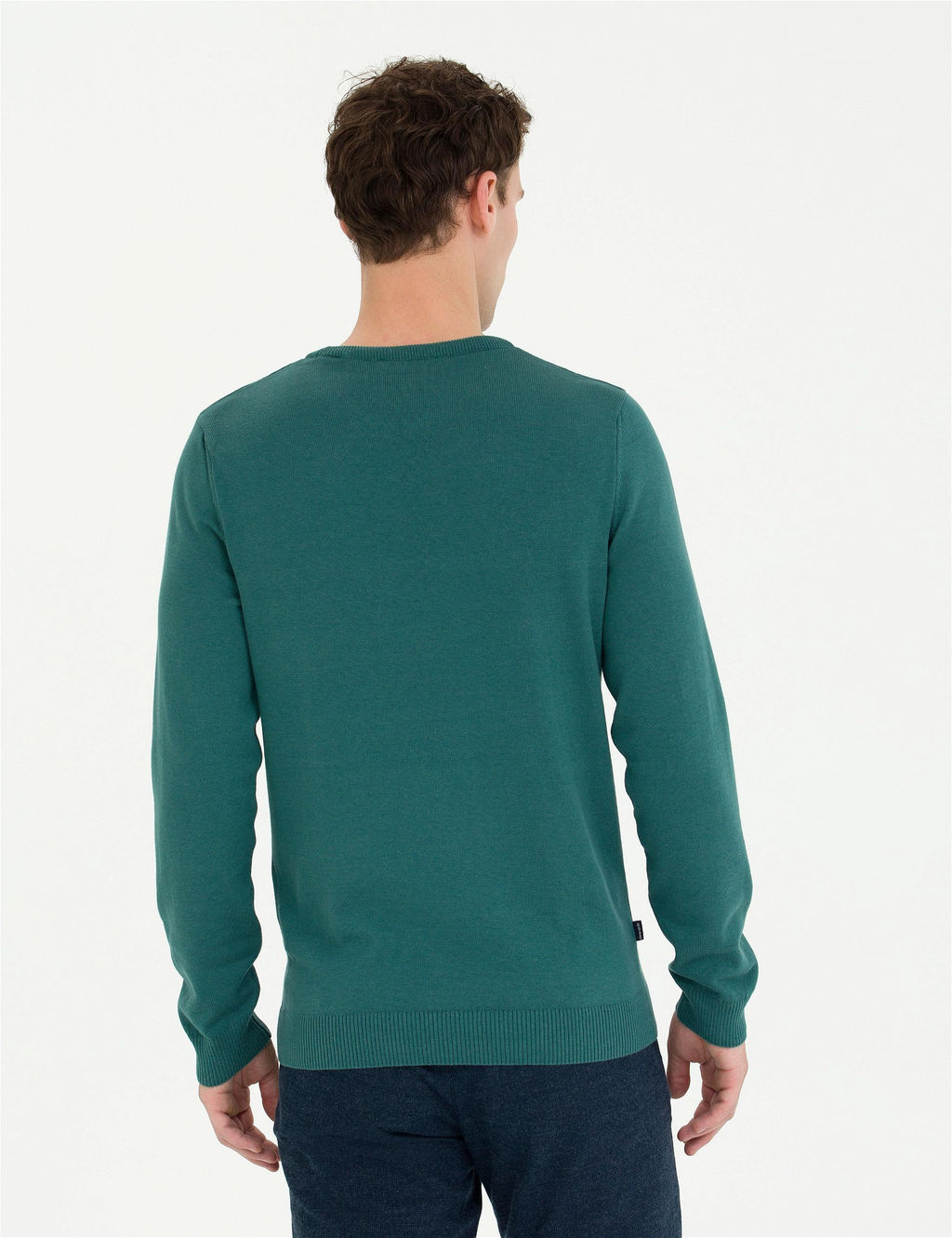 Ye_il Slim Fit Bisiklet Yaka Basic Triko Kazak - Pierre cardin фото 5
