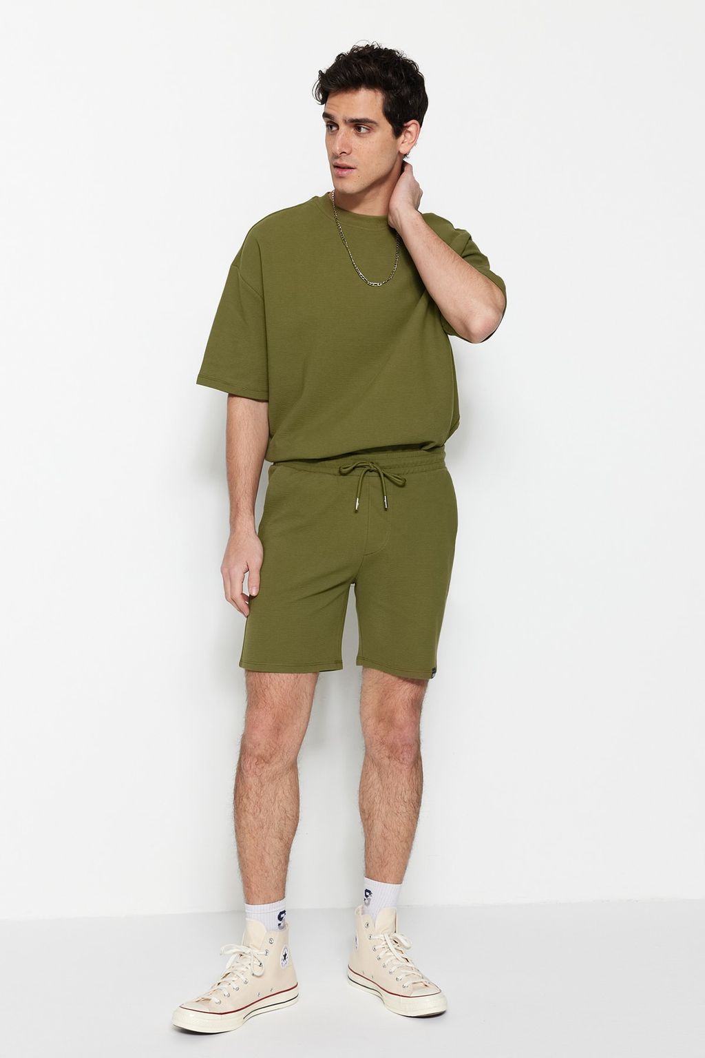 TRENDYOL MAN Premium Siyah Regular %100 Pamuklu Fit Dokulu Sort & Bermuda TMNSS23SR00032 - Trendyolmilla фото 12