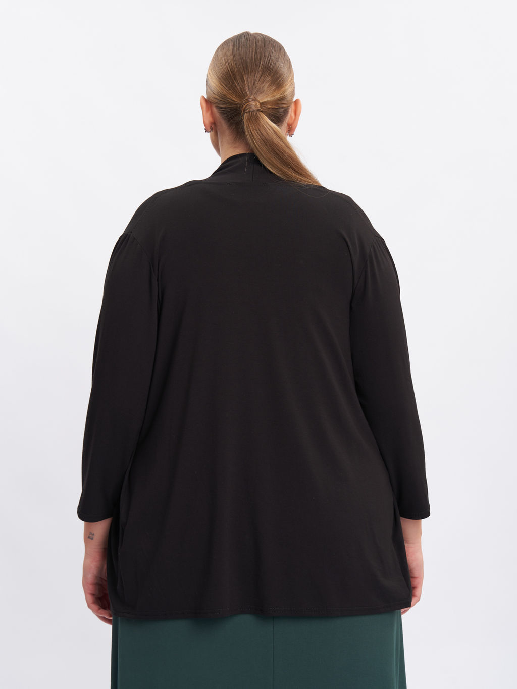 Кардиган без пуговиц KA31807BLK01