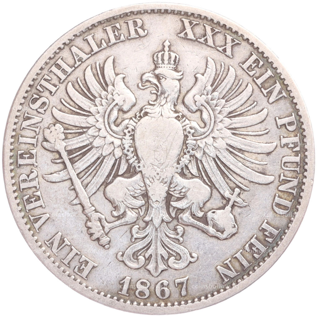1 талер 1867 года А Пруссия