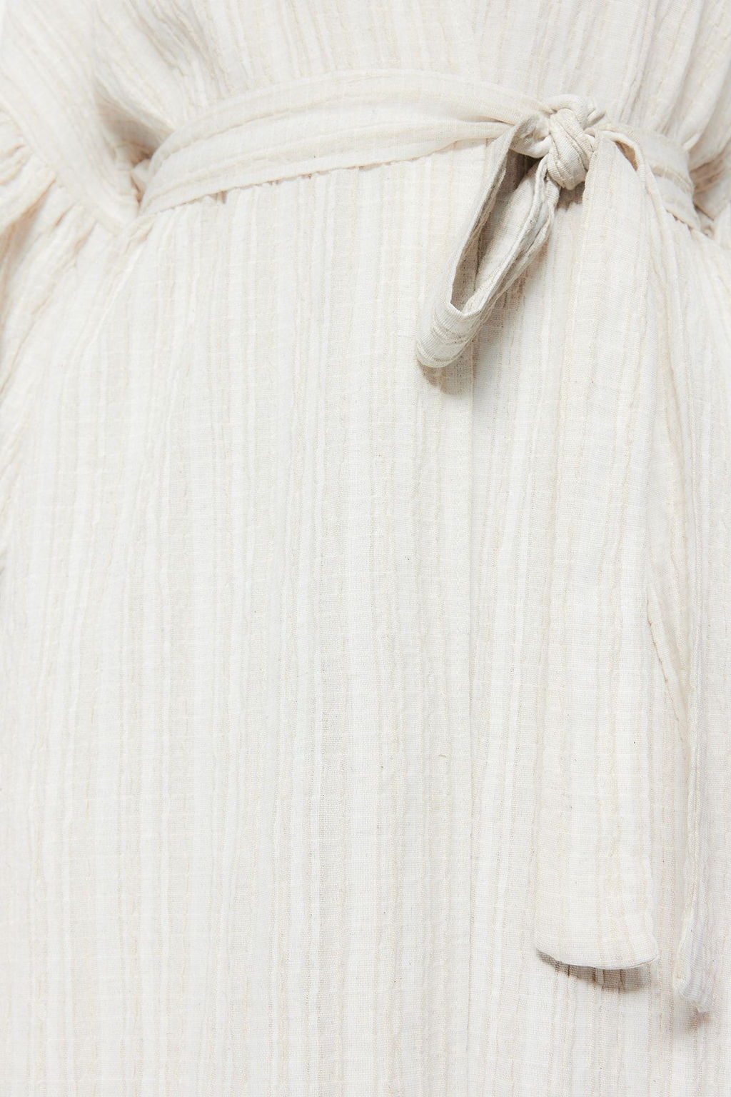 Ekru Kusakl? Maxi Dokuma Volanl? Keten Kar?s?ml? Plaj Kimono&Kaftan TBESS23KM00028 - Trendyolmilla фото 5