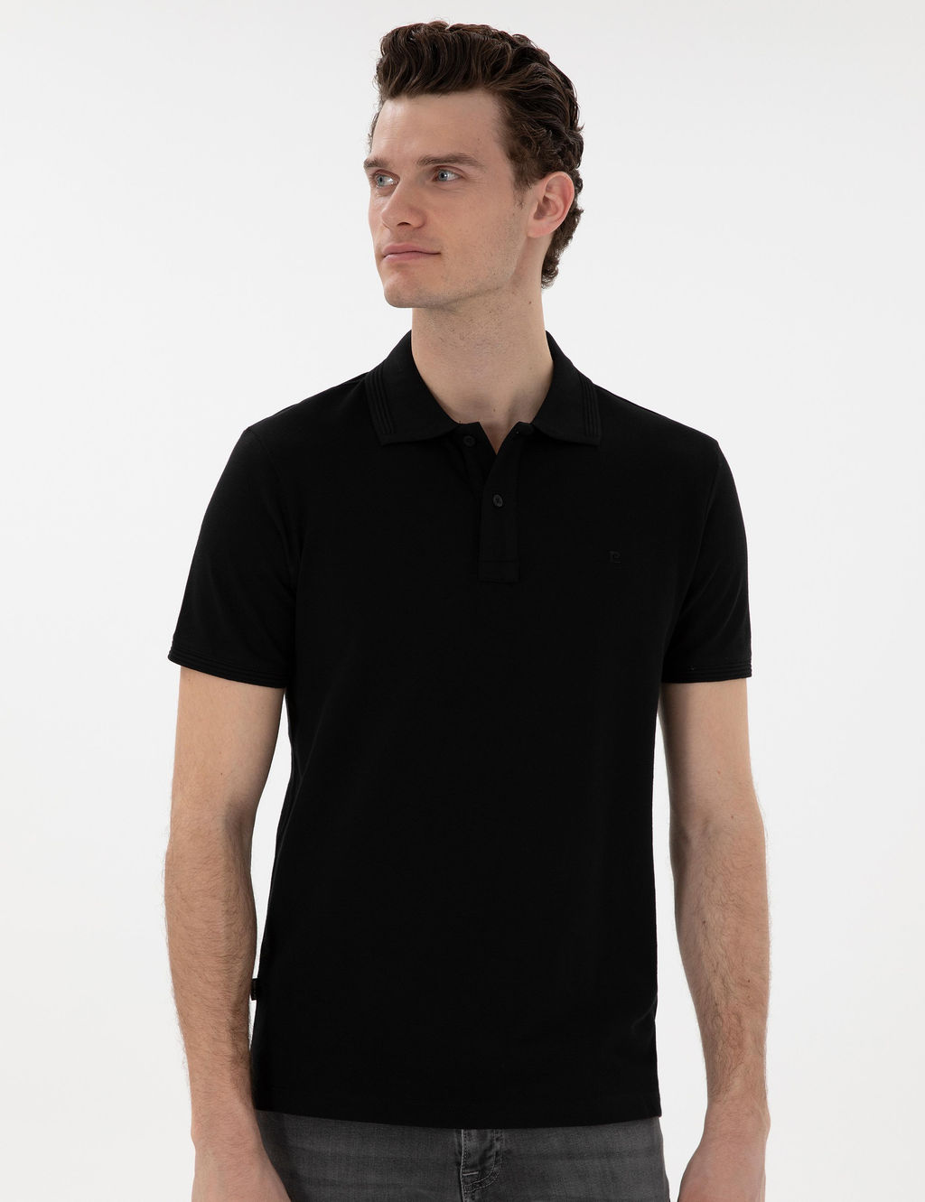 Siyah Slim Fit K_vr_lmaz Polo Yaka Basic Ti__rt - Pierre cardin фото 10
