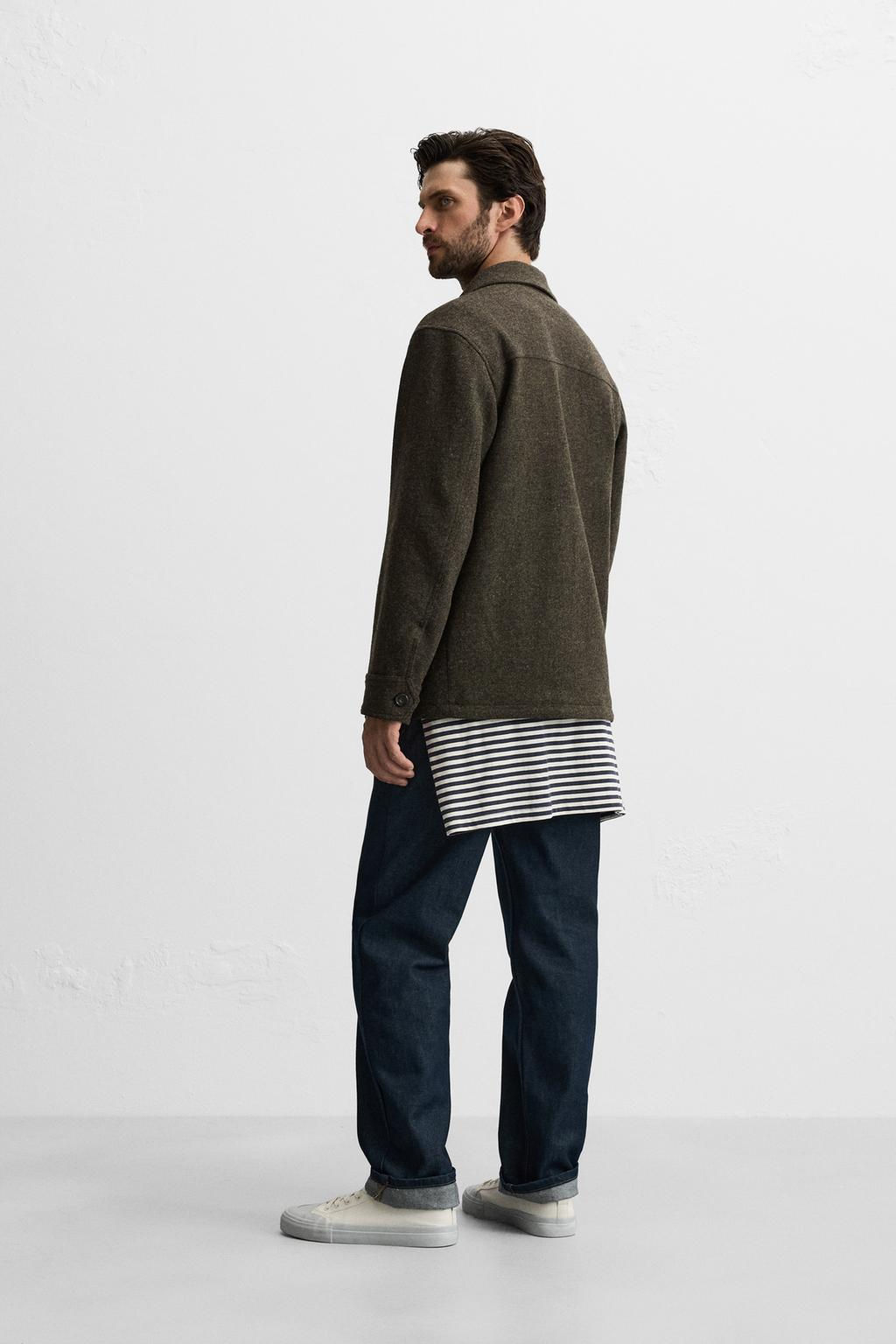 WOOL OVERSHIRT WITH POCKETS - Zara фото 4