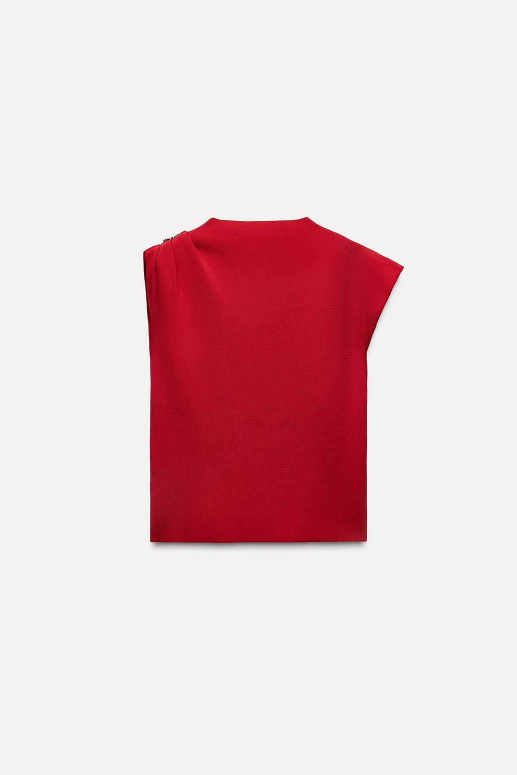 PLAIN KNIT TOP WITH GOLD APPLIQUE - Zara фото 4