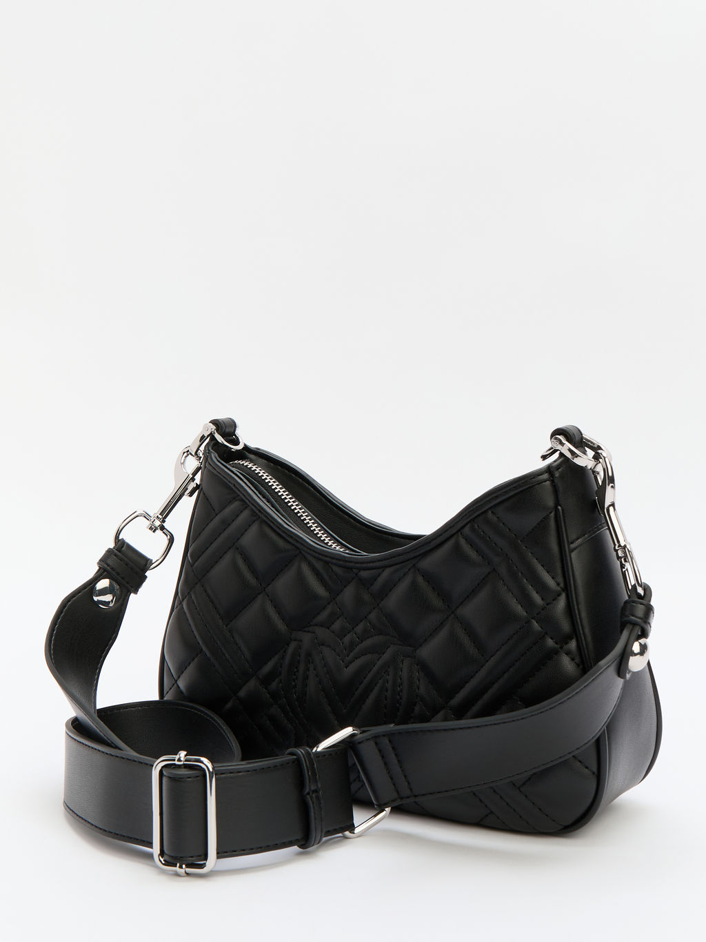 Женская сумка на плечо LOVE MOSCHINO LAMINATED QUILTED BAG Артикул 4377211, черный  фото 4