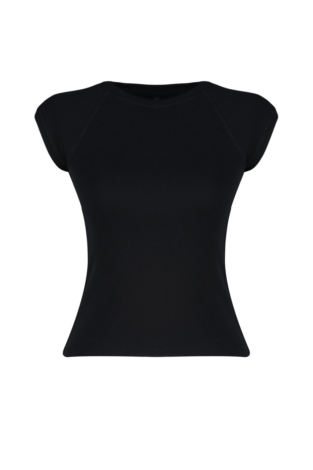 Siyah Ay Kol Fitted/Vucuda Oturan Esnek Orme Bluz TWOSS24BZ00088