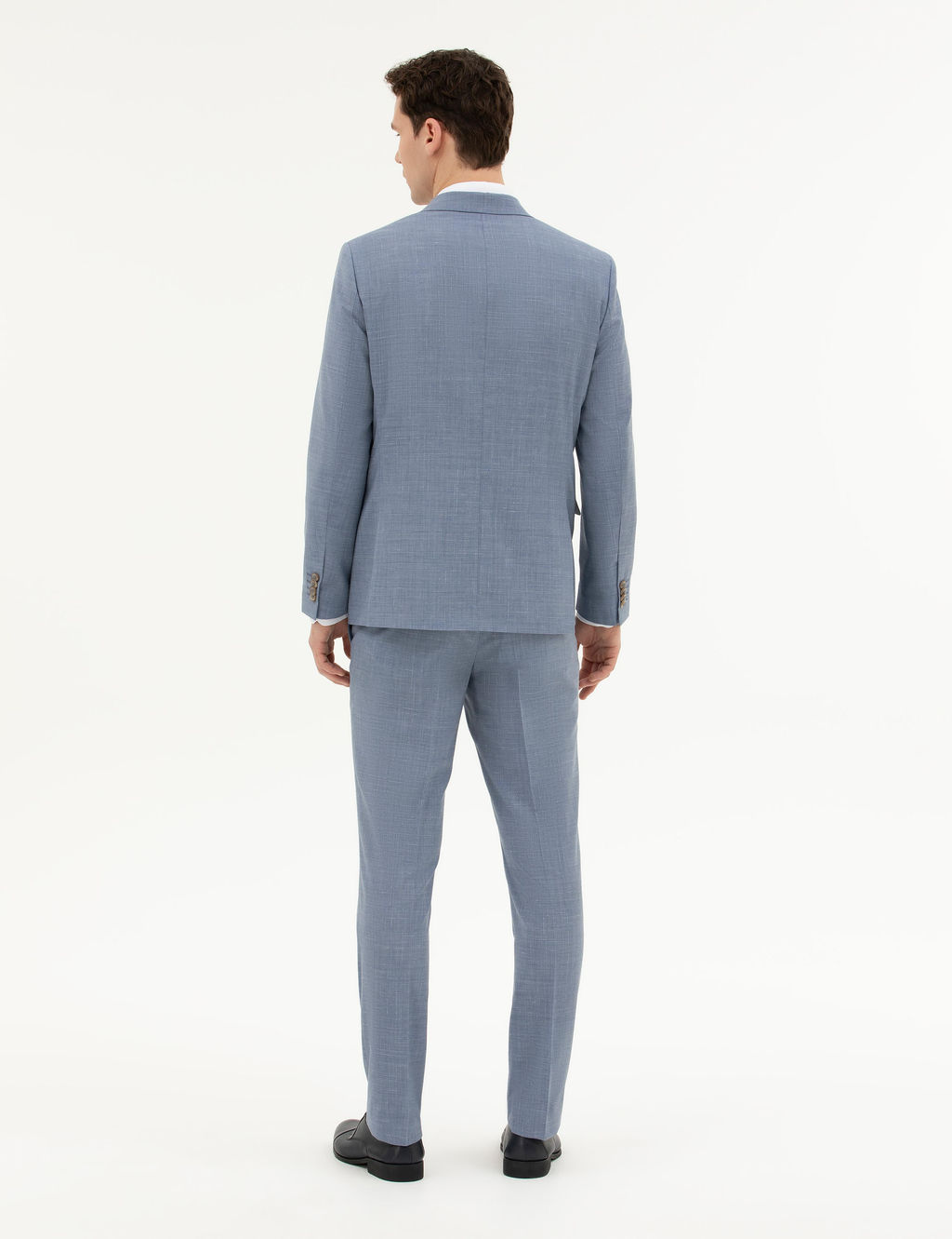 A__k Mavi Slim Fit Y_n Tak_m Elbise