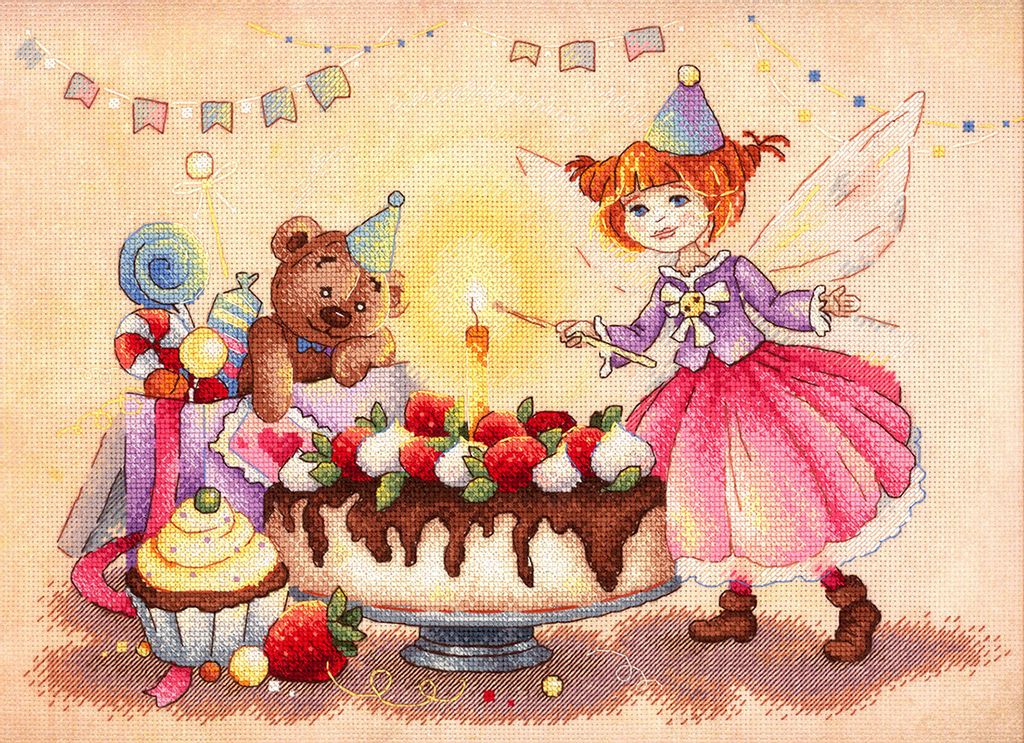 Набор для вышивания М.П.Студия РК-702 Задорный День рождения 20 х 30 см