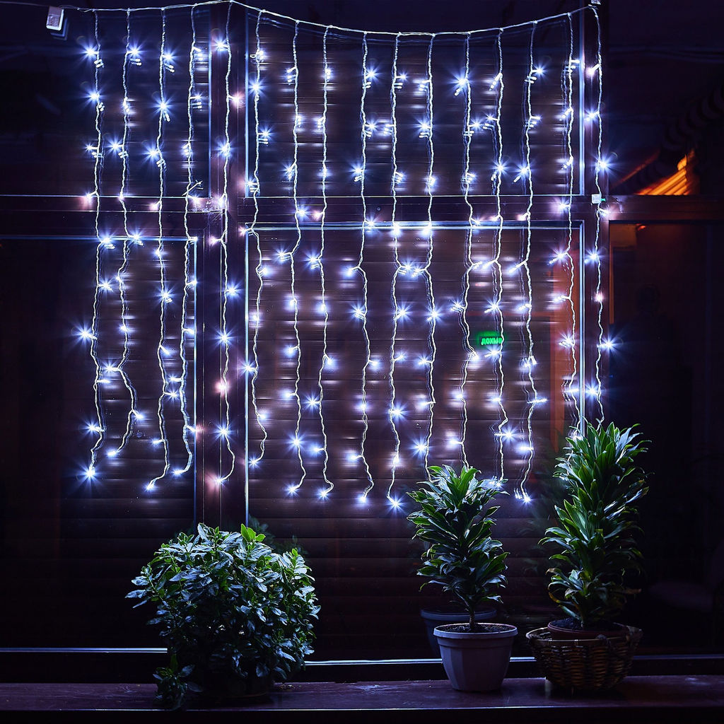 ULD-C1515-160/DTA WHITE IP20 Занавес светодиодный,1,5х1,5 м, 160 led, белый, с контроллером, провод прозрачный, IP20 - Volpe фото 6