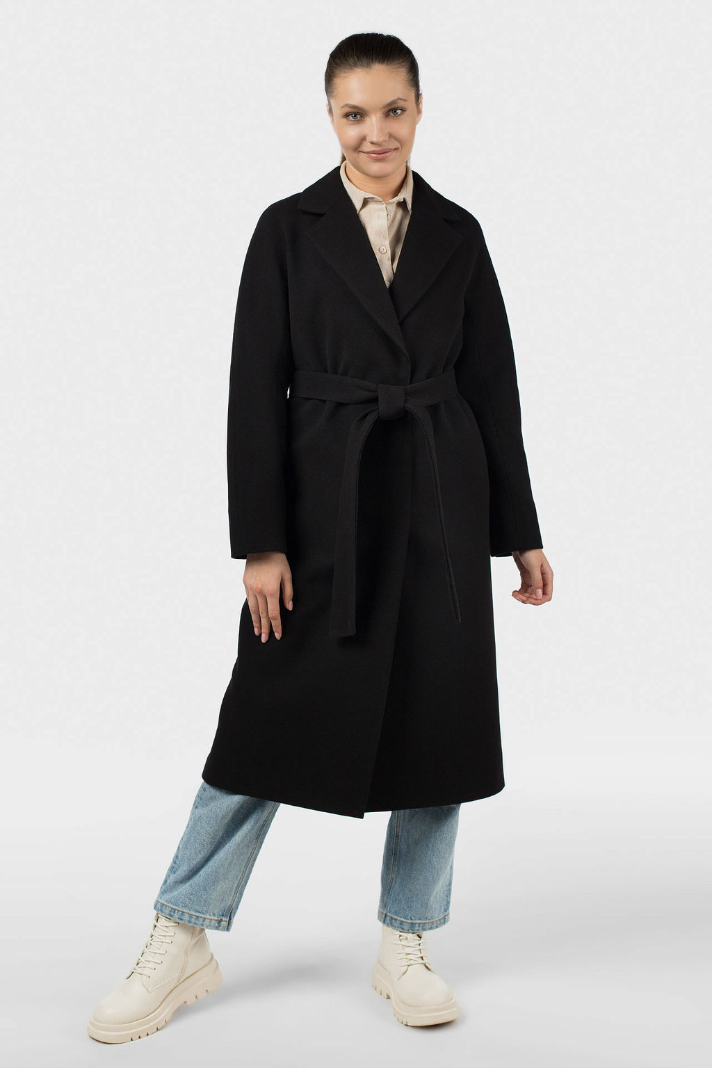Пальто женское демисезонное (пояс) - El podio фото 3
