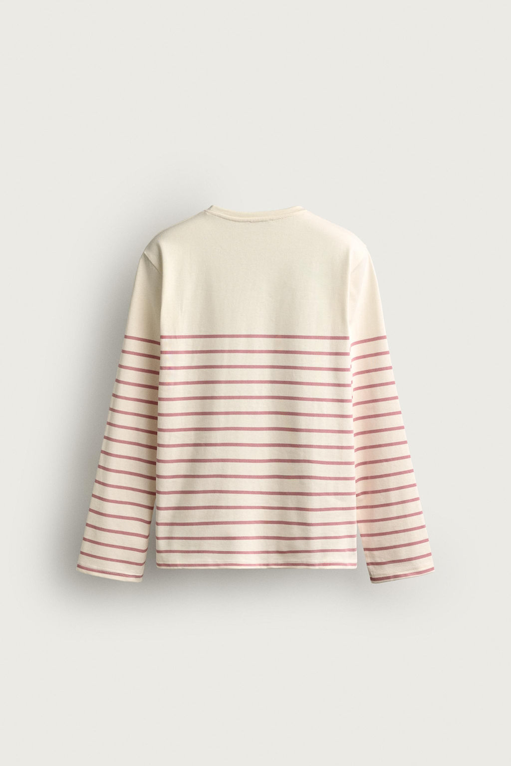 CAMISETA RELAXED FIT JACQUARD RAYAS / Rosa claro - Zara фото 8