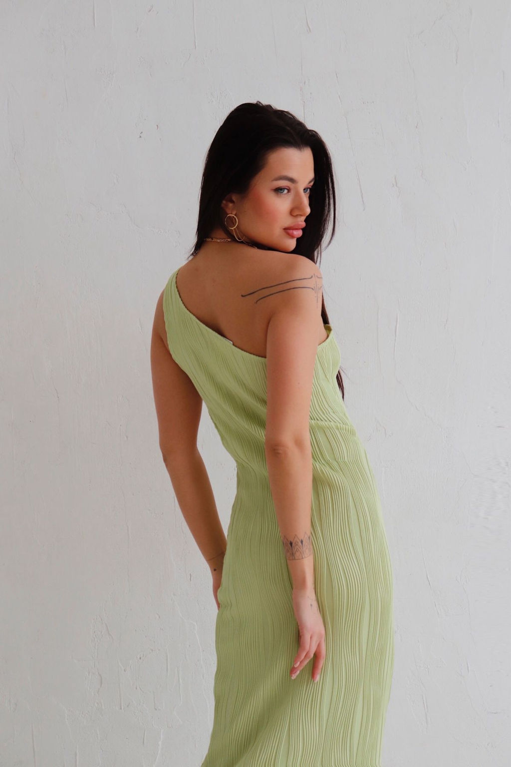 12605 Платье асимметричное фисташковое - Martichelli фото 13