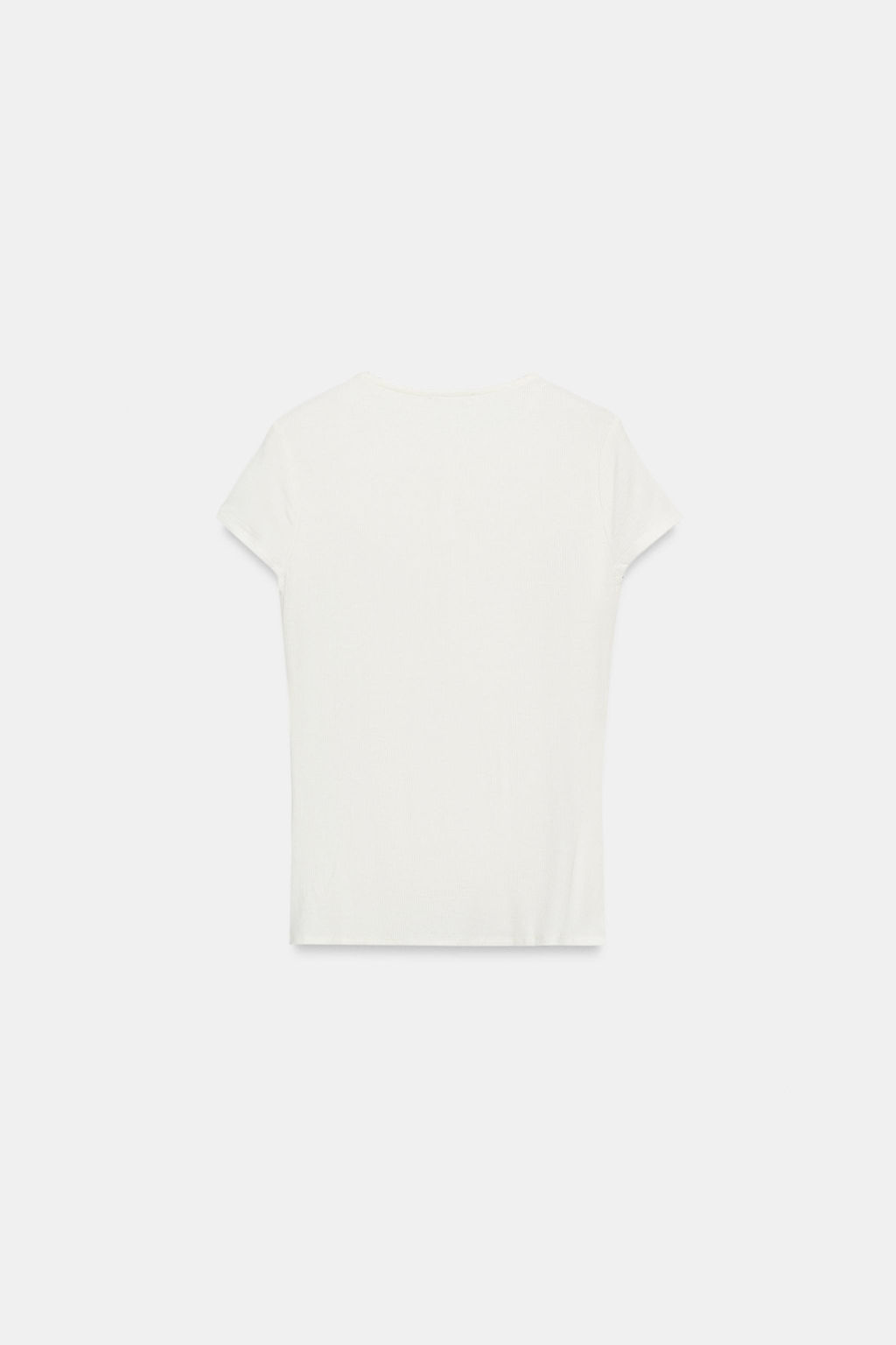 CAMISETA CUELLO PANADERO / Blanco roto - Zara фото 5