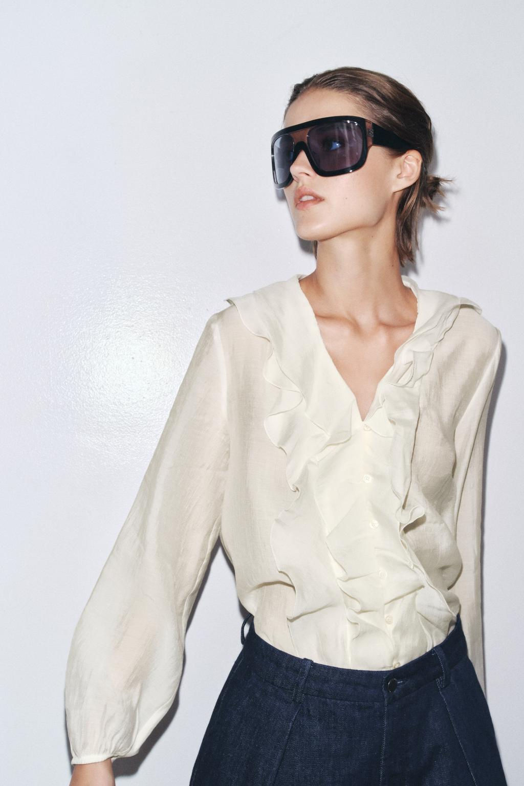 ZW COLLECTION RUFFLED SHIRT - Zara фото 10