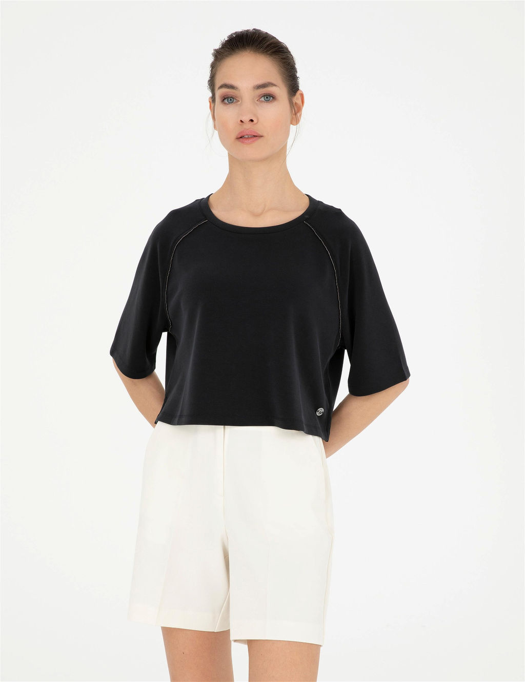 Siyah Comfort Fit Sweatshirt