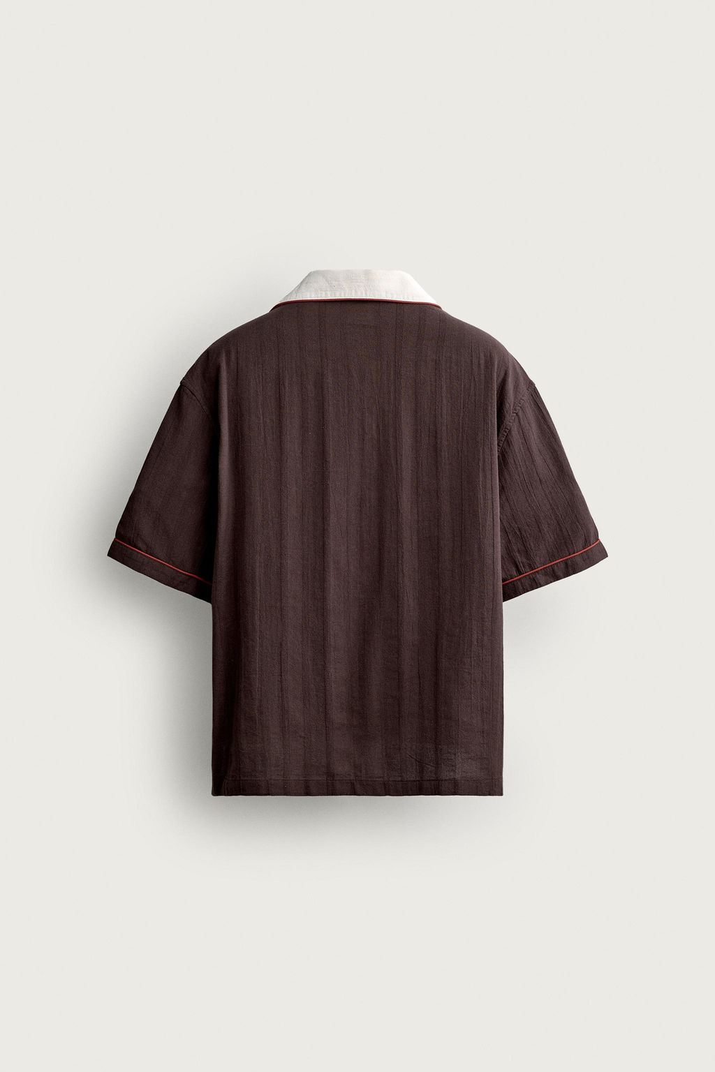 CAMISA RELAXED FIT BORDADO GUINDILLA / Chocolate