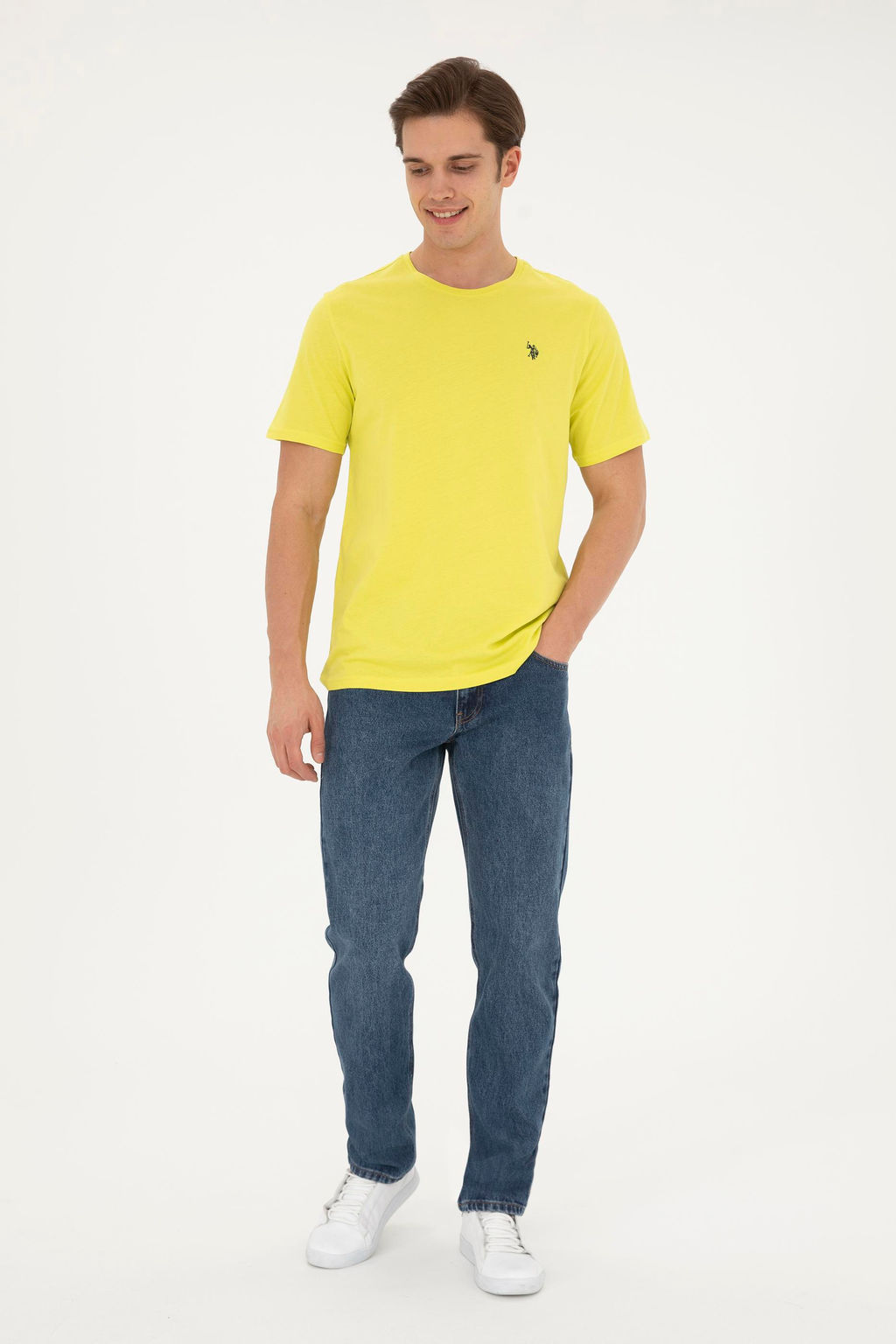 Мужская базовая футболка фисташкового цвета - U.s. polo assn фото 4