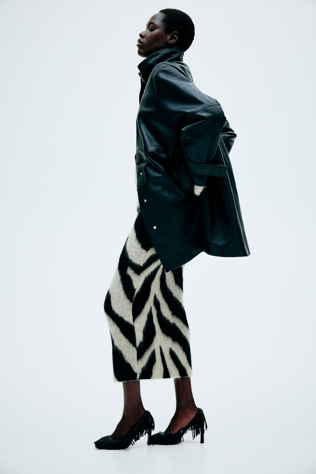 Falda en punto jacquard de mezcla de mohair - H&m фото 4